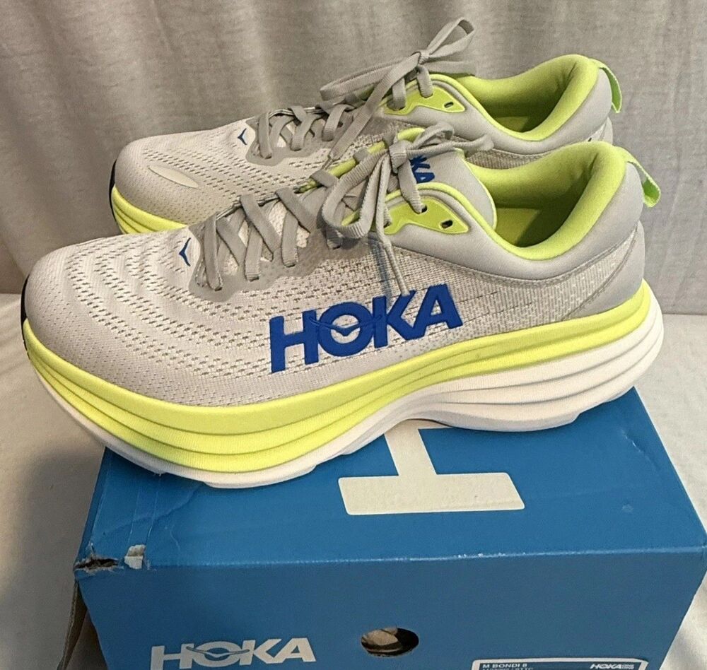 New NIB Hoka One Bondi 8 Running Tennis Shoes Men's Size 8.5 Athletic Sneakers